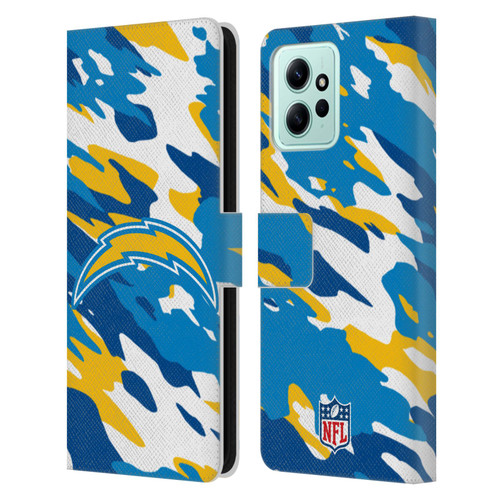 NFL Los Angeles Chargers Logo Camou Leather Book Wallet Case Cover For Xiaomi Redmi 12