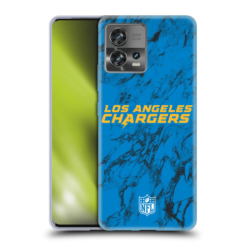 NFL Los Angeles Chargers Graphics Coloured Marble Soft Gel Case for Motorola Moto Edge 30 Fusion