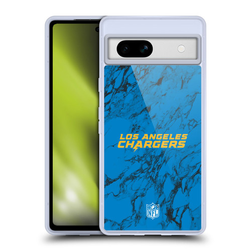 NFL Los Angeles Chargers Graphics Coloured Marble Soft Gel Case for Google Pixel 7a