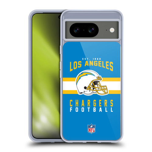 NFL Los Angeles Chargers Graphics Helmet Typography Soft Gel Case for Google Pixel 8