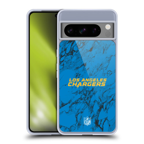 NFL Los Angeles Chargers Graphics Coloured Marble Soft Gel Case for Google Pixel 8 Pro