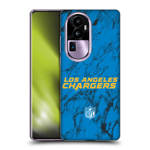 NFL Los Angeles Chargers Graphics Coloured Marble Soft Gel Case for OPPO Reno10 Pro+