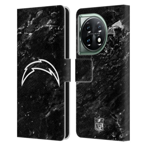 NFL Los Angeles Chargers Artwork Marble Leather Book Wallet Case Cover For OnePlus 11 5G