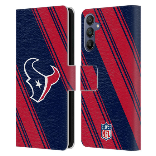 NFL Houston Texans Artwork Stripes Leather Book Wallet Case Cover For Samsung Galaxy A15