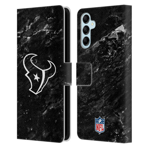 NFL Houston Texans Artwork Marble Leather Book Wallet Case Cover For Samsung Galaxy M14 5G