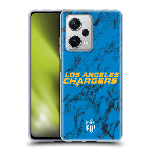 NFL Los Angeles Chargers Graphics Coloured Marble Soft Gel Case for Xiaomi Redmi Note 12 Pro+ 5G