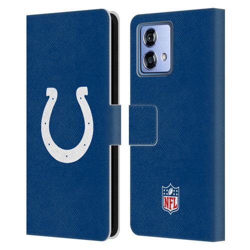 NFL Indianapolis Colts Logo Plain Leather Book Wallet Case Cover For Motorola Moto G84 5G