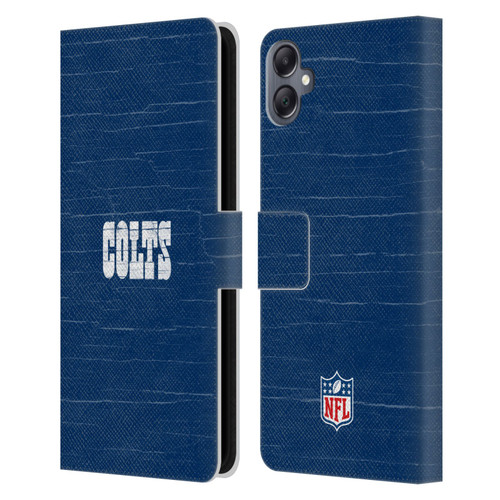 NFL Indianapolis Colts Logo Distressed Look Leather Book Wallet Case Cover For Samsung Galaxy A05
