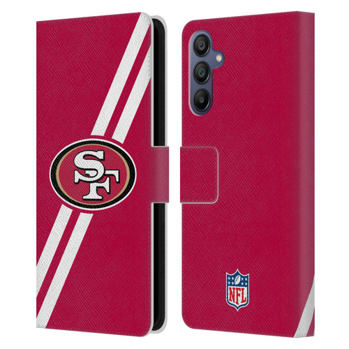 NFL San Francisco 49Ers Logo Stripes Leather Book Wallet Case Cover For Samsung Galaxy A15