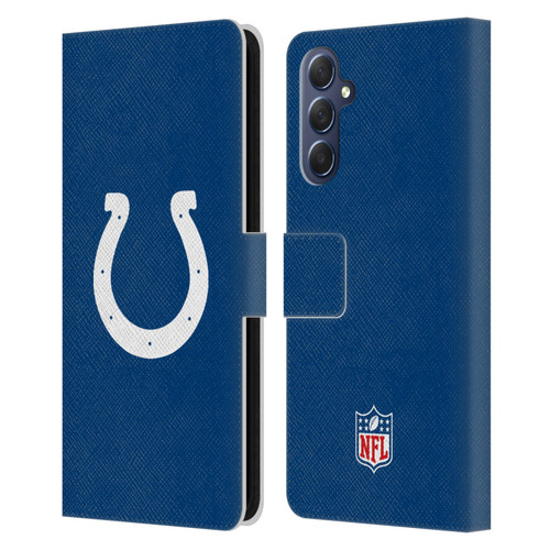 NFL Indianapolis Colts Logo Plain Leather Book Wallet Case Cover For Samsung Galaxy M54 5G