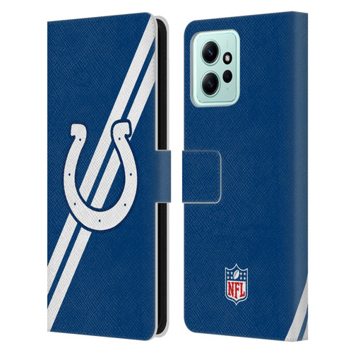 NFL Indianapolis Colts Logo Stripes Leather Book Wallet Case Cover For Xiaomi Redmi 12