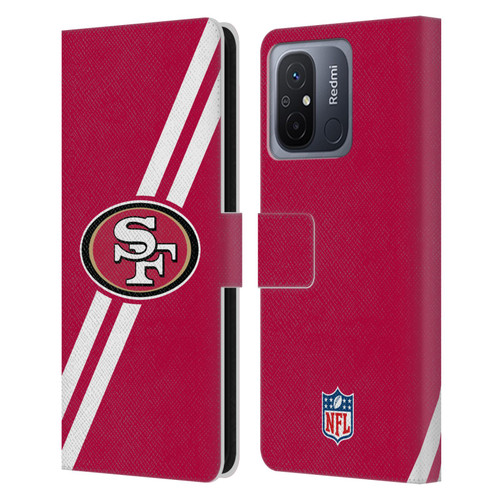 NFL San Francisco 49Ers Logo Stripes Leather Book Wallet Case Cover For Xiaomi Redmi 12C