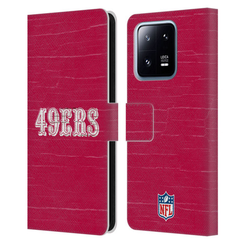 NFL San Francisco 49Ers Logo Distressed Look Leather Book Wallet Case Cover For Xiaomi 13 Pro 5G