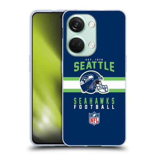 NFL Seattle Seahawks Graphics Helmet Typography Soft Gel Case for OnePlus Nord 3 5G