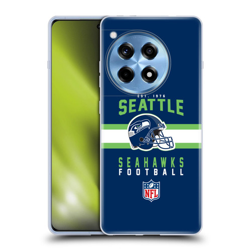 NFL Seattle Seahawks Graphics Helmet Typography Soft Gel Case for OnePlus 12R