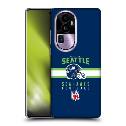 NFL Seattle Seahawks Graphics Helmet Typography Soft Gel Case for OPPO Reno10 Pro+