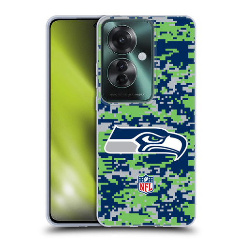 NFL Seattle Seahawks Graphics Digital Camouflage Soft Gel Case for OPPO Reno11 F 5G / F25 Pro 5G