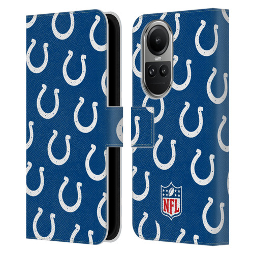 NFL Indianapolis Colts Artwork Patterns Leather Book Wallet Case Cover For OPPO Reno10 5G / Reno10 Pro 5G