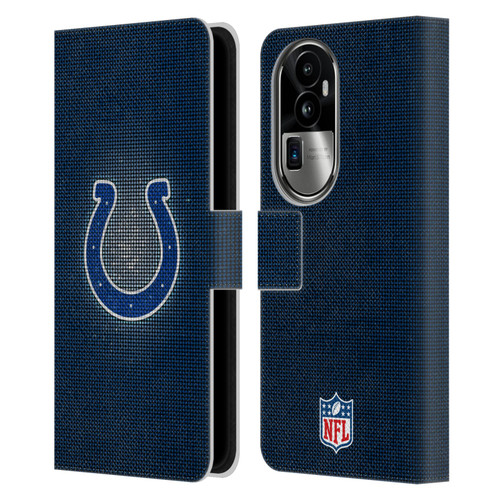 NFL Indianapolis Colts Artwork LED Leather Book Wallet Case Cover For OPPO Reno10 Pro+