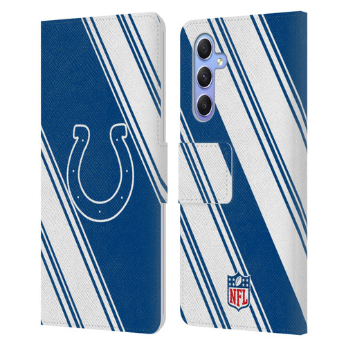 NFL Indianapolis Colts Artwork Stripes Leather Book Wallet Case Cover For Samsung Galaxy A34 5G