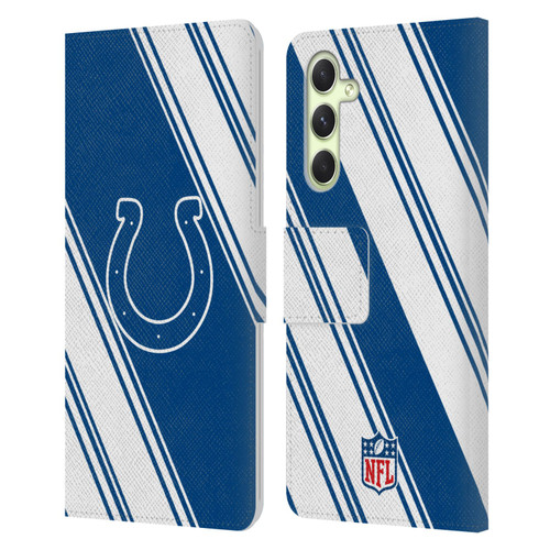 NFL Indianapolis Colts Artwork Stripes Leather Book Wallet Case Cover For Samsung Galaxy A54 5G