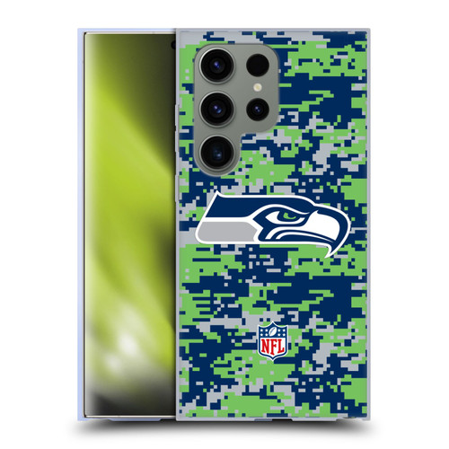 NFL Seattle Seahawks Graphics Digital Camouflage Soft Gel Case for Samsung Galaxy S24 Ultra 5G