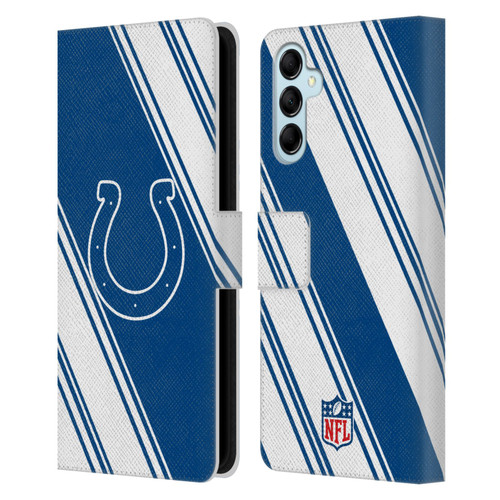 NFL Indianapolis Colts Artwork Stripes Leather Book Wallet Case Cover For Samsung Galaxy M14 5G