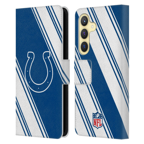 NFL Indianapolis Colts Artwork Stripes Leather Book Wallet Case Cover For Samsung Galaxy S24 5G