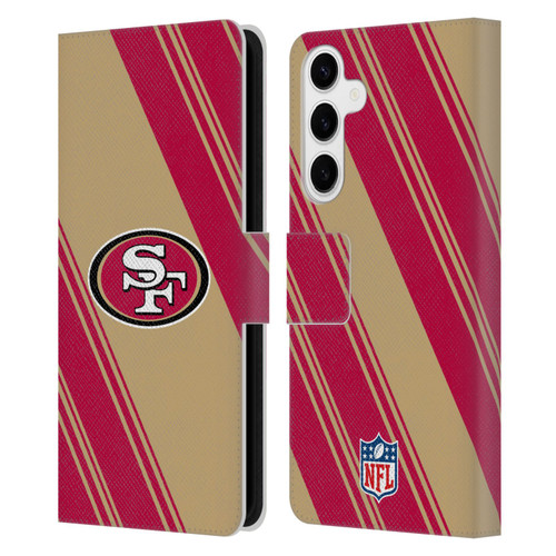 NFL San Francisco 49ers Artwork Stripes Leather Book Wallet Case Cover For Samsung Galaxy S24+ 5G