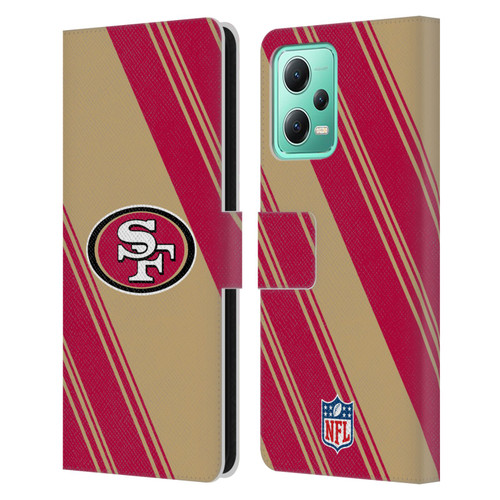 NFL San Francisco 49ers Artwork Stripes Leather Book Wallet Case Cover For Xiaomi Redmi Note 12 5G