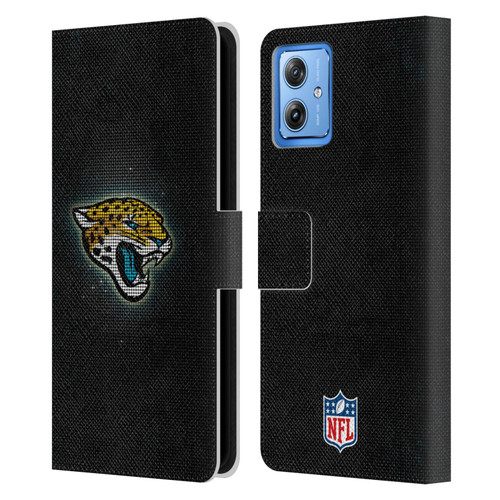 NFL Jacksonville Jaguars Artwork LED Leather Book Wallet Case Cover For Motorola Moto G54 5G