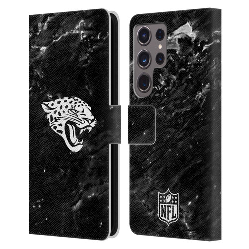 NFL Jacksonville Jaguars Artwork Marble Leather Book Wallet Case Cover For Samsung Galaxy S24 Ultra 5G