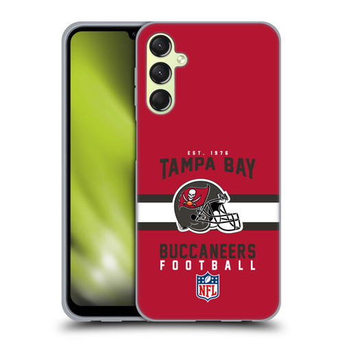 NFL Tampa Bay Buccaneers Graphics Helmet Typography Soft Gel Case for Samsung Galaxy A24 4G / M34 5G