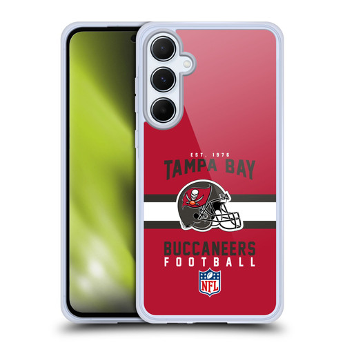 NFL Tampa Bay Buccaneers Graphics Helmet Typography Soft Gel Case for Samsung Galaxy A55 5G