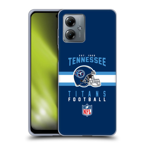 NFL Tennessee Titans Graphics Helmet Typography Soft Gel Case for Motorola Moto G14