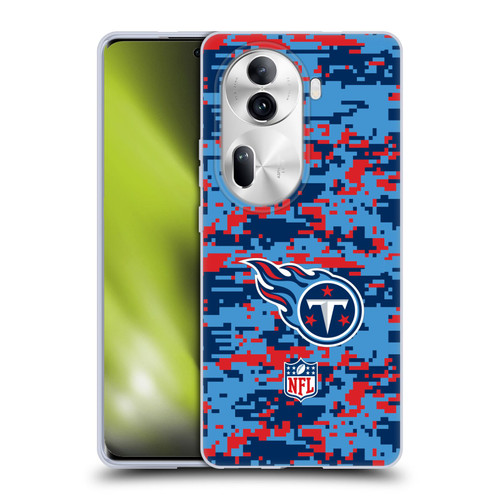 NFL Tennessee Titans Graphics Digital Camouflage Soft Gel Case for OPPO Reno11 Pro