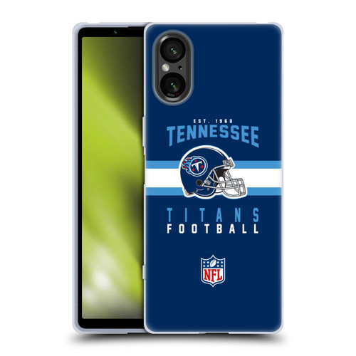 NFL Tennessee Titans Graphics Helmet Typography Soft Gel Case for Sony Xperia 5 V 5G