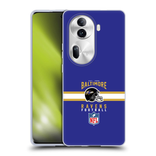 NFL Baltimore Ravens Graphics Helmet Typography Soft Gel Case for OPPO Reno11 Pro