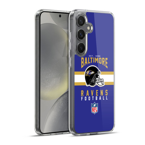 NFL Baltimore Ravens Graphics Helmet Typography Soft Gel Case for Samsung Galaxy S24+ 5G & MagSafe