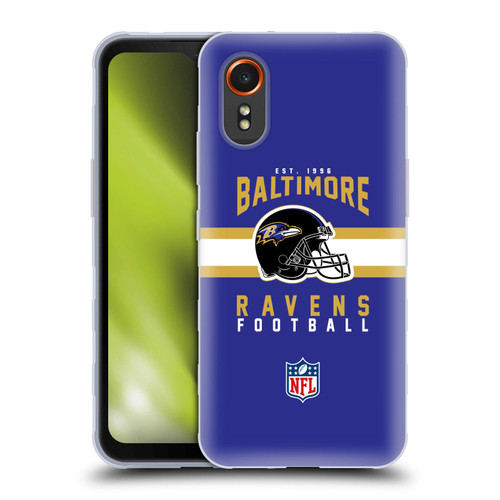NFL Baltimore Ravens Graphics Helmet Typography Soft Gel Case for Samsung Galaxy Xcover7 5G