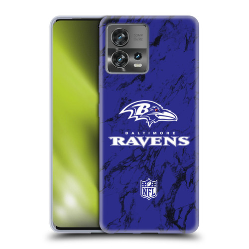 NFL Baltimore Ravens Graphics Coloured Marble Soft Gel Case for Motorola Moto Edge 30 Fusion