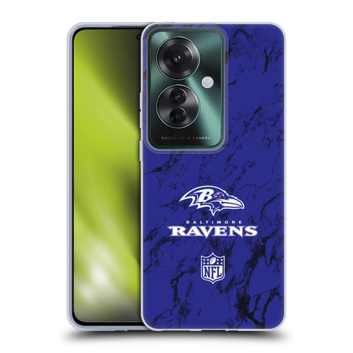 NFL Baltimore Ravens Graphics Coloured Marble Soft Gel Case for OPPO Reno11 F 5G / F25 Pro 5G