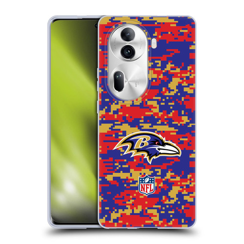 NFL Baltimore Ravens Graphics Digital Camouflage Soft Gel Case for OPPO Reno11 Pro