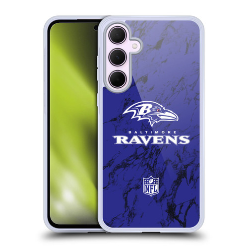 NFL Baltimore Ravens Graphics Coloured Marble Soft Gel Case for Samsung Galaxy A35 5G