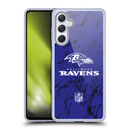 NFL Baltimore Ravens Graphics Coloured Marble Soft Gel Case for Samsung Galaxy M54 5G