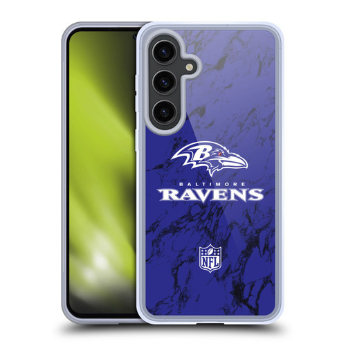 NFL Baltimore Ravens Graphics Coloured Marble Soft Gel Case for Samsung Galaxy S24+ 5G