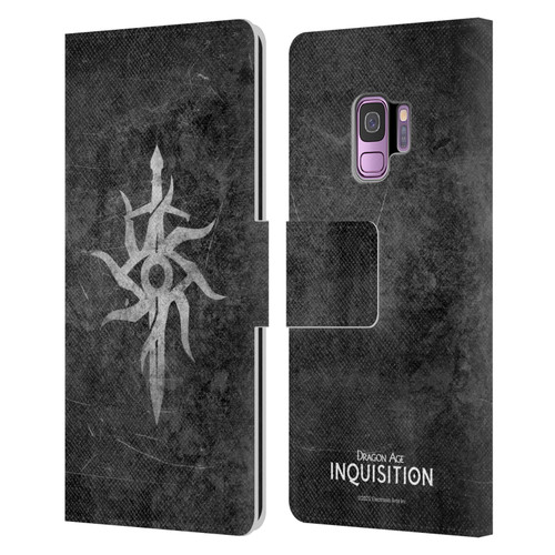 EA Bioware Dragon Age Inquisition Graphics Distressed Symbol Leather Book Wallet Case Cover For Samsung Galaxy S9