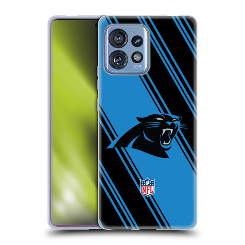 NFL Carolina Panthers Artwork Stripes Soft Gel Case for Motorola Moto Edge 40 Pro