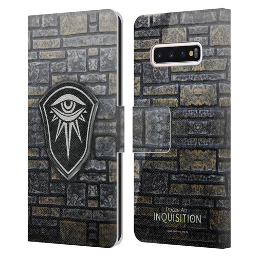 EA Bioware Dragon Age Inquisition Graphics Distressed Crest Leather Book Wallet Case Cover For Samsung Galaxy S10