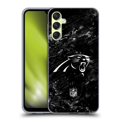 NFL Carolina Panthers Artwork Marble Soft Gel Case for Samsung Galaxy A24 4G / M34 5G